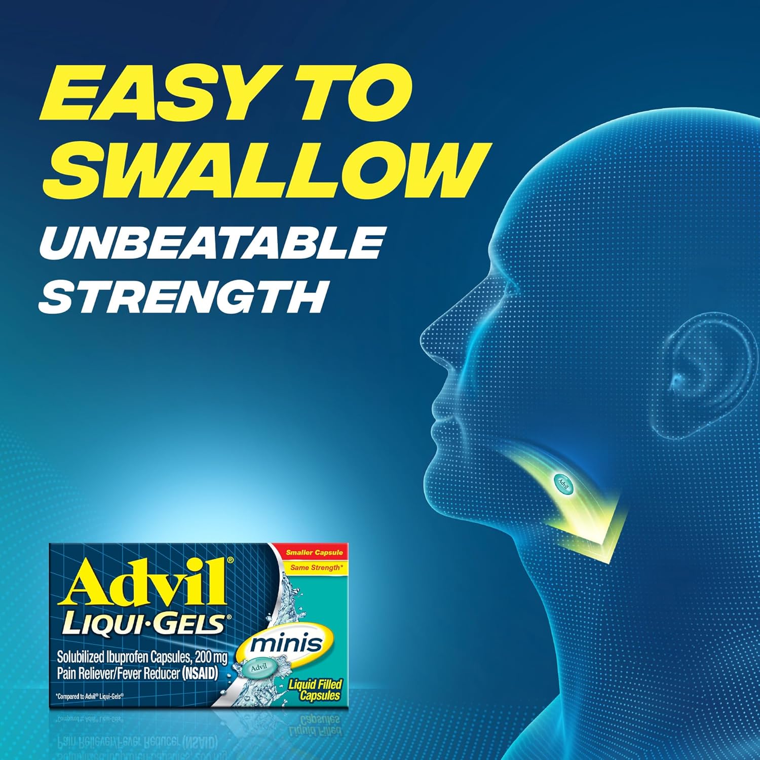 Advil Liqui-Gels minis Pain Reliever and Fever Reducer, Pain Medicine for Adults with Ibuprofen 200mg for Pain Relief - 200 Liquid Filled Capsules | Relieves Headaches, Back Pain and Joint Pain, Reduces Fever, Mini Liqui-Gels, Easy to Swallow Bulk - Image 5