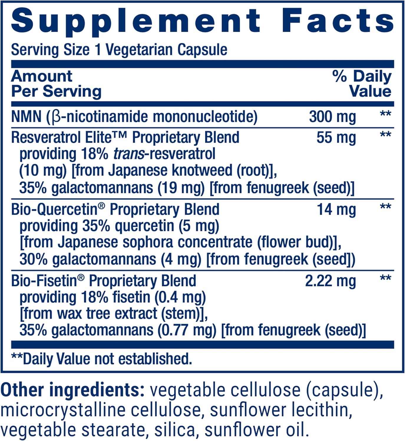 Life Extension NMN with Resveratrol Elite. Nicotinamide Mononucleotide, Trans-Resveratrol, Quercetin & Fisetin. NAD Precursor for Cellular Energy & Healthy Aging. Gluten Free, Non-GMO, 30 Veg Caps - Image 3