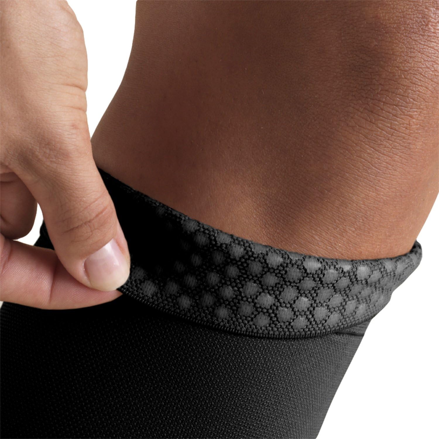Truform 30-40 mmHg Compression Stockings for Men and Women, Thigh High Length, Dot-Top, Open Toe, Black, X-Large - Image 2