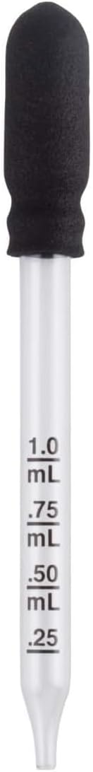 EZY DOSE Kids Straight-Tip Ear and Eye Medicine Dropper For Liquid & Medicine, 1mL Capacity Calibrated Glass, Rubber Bulb, Deliver Correct Dose, Clear, BPA Free | Glass dropper, Calibrated in 1/4 mL increments, Holds up to 1 mL of liquid, Straight tip, Deliver correct dose, Clear
