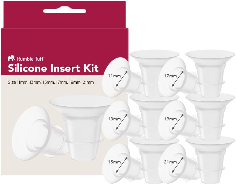 Rumble Tuff Slim Cups Wearable Collection Cups 24mm for Electric Pumps | Fits Most Electric Breast Pumps, BPA Free, Leak Resistant, Hands Free Pumping, Soft Silicone, Includes Inserts - Image 2