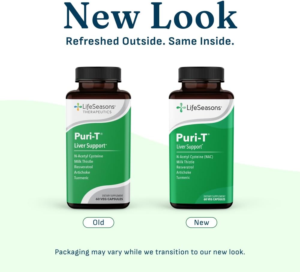 LifeSeasons Puri-T - Liver Cleanse & Detox Support Supplement - Resveratrol, N-Acetyl Cysteine, Milk Thistle, Artichoke & Turmeric - Supports Tissue Regeneration & Healthy Bile Flow - 60 Capsules - Image 6