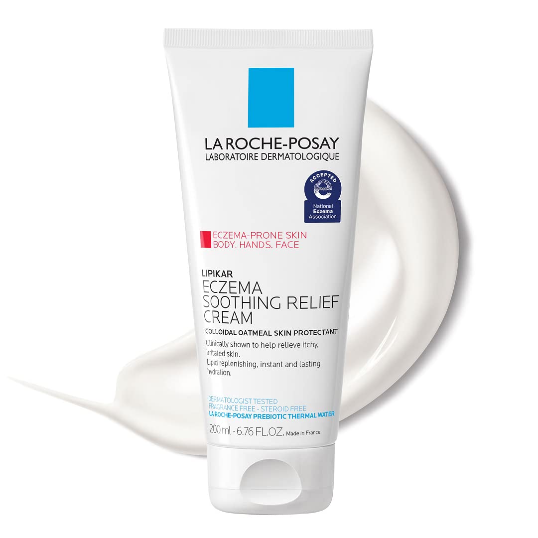 La Roche-Posay Lipikar Soothing Relief Eczema Cream, Sensitive Skin 6.8oz | Face & body lotion for eczema, dry, sensitive skin with colloidal oatmeal. Soothes and relieves irritation.