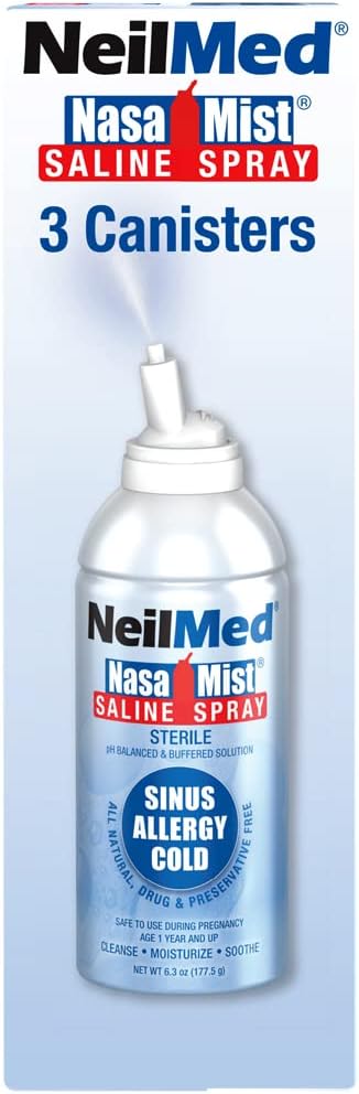 NeilMed NasaMist Isotonic Saline Spray. Soothe, Moisturize and Cleanse Using Specially Designed tip. 177mL. Contains 3 NasaMist canisters - Image 4