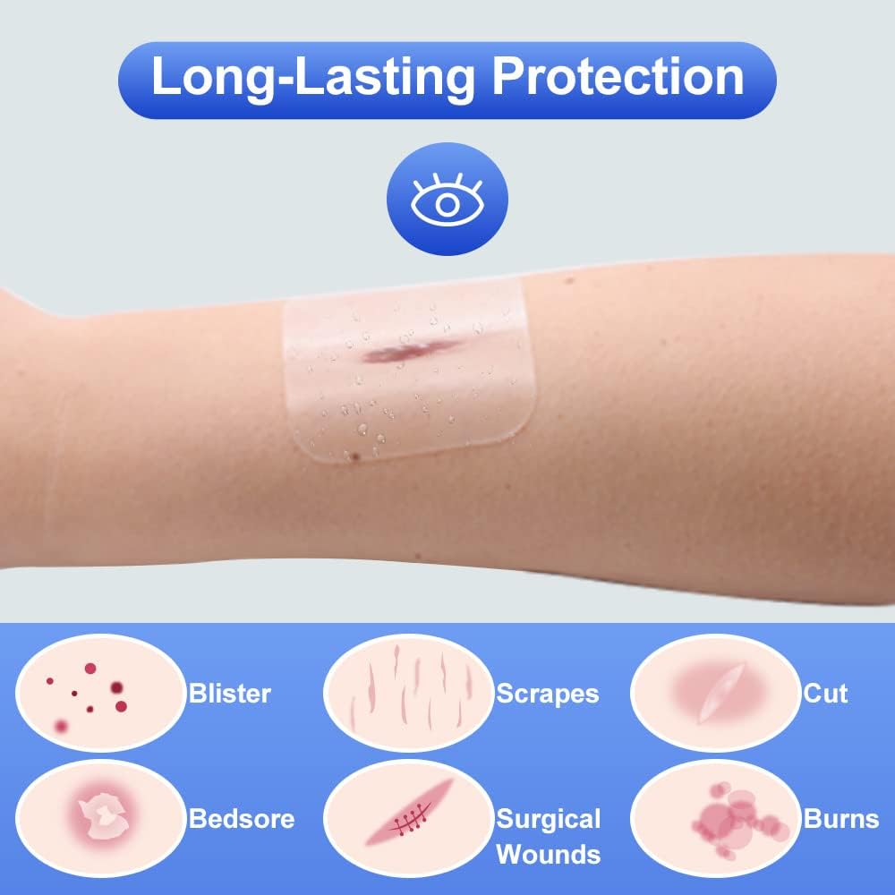 Niceful Hydrocolloid Bandages 2"x2", 20 Count | Waterproof, Advanced Healing, Extra Thin, Hydrocolloid Dressing Patches, for Blisters, Mild burns, Bed Sores - Image 8