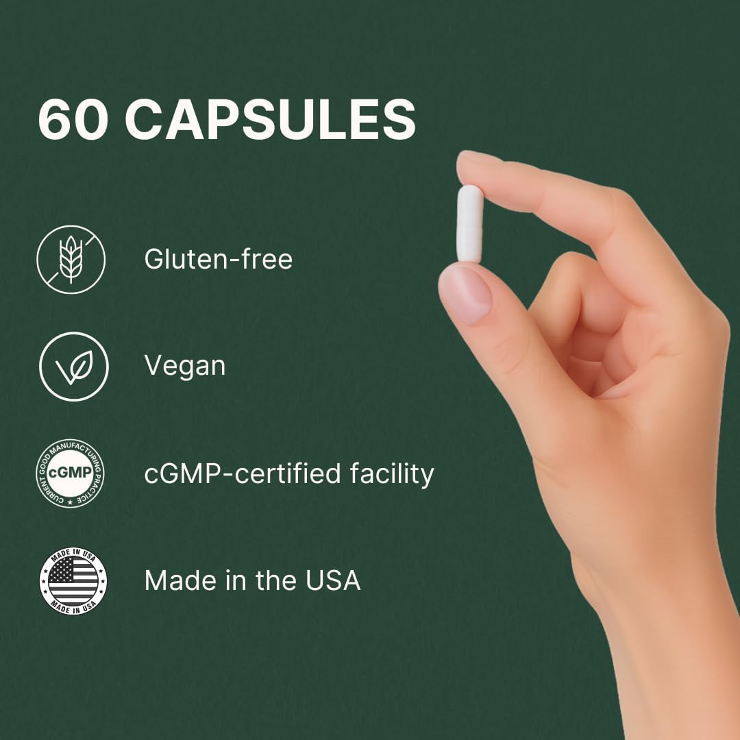 L-Ergothioneine Supplement 30mg - Fermentation-Based 99.99% Purity Antioxidant - Clinically Studied to Support Longevity, Restful Sleep & Healthy Aging - Vegan & Non-GMO - 60 Capsules - Image 5