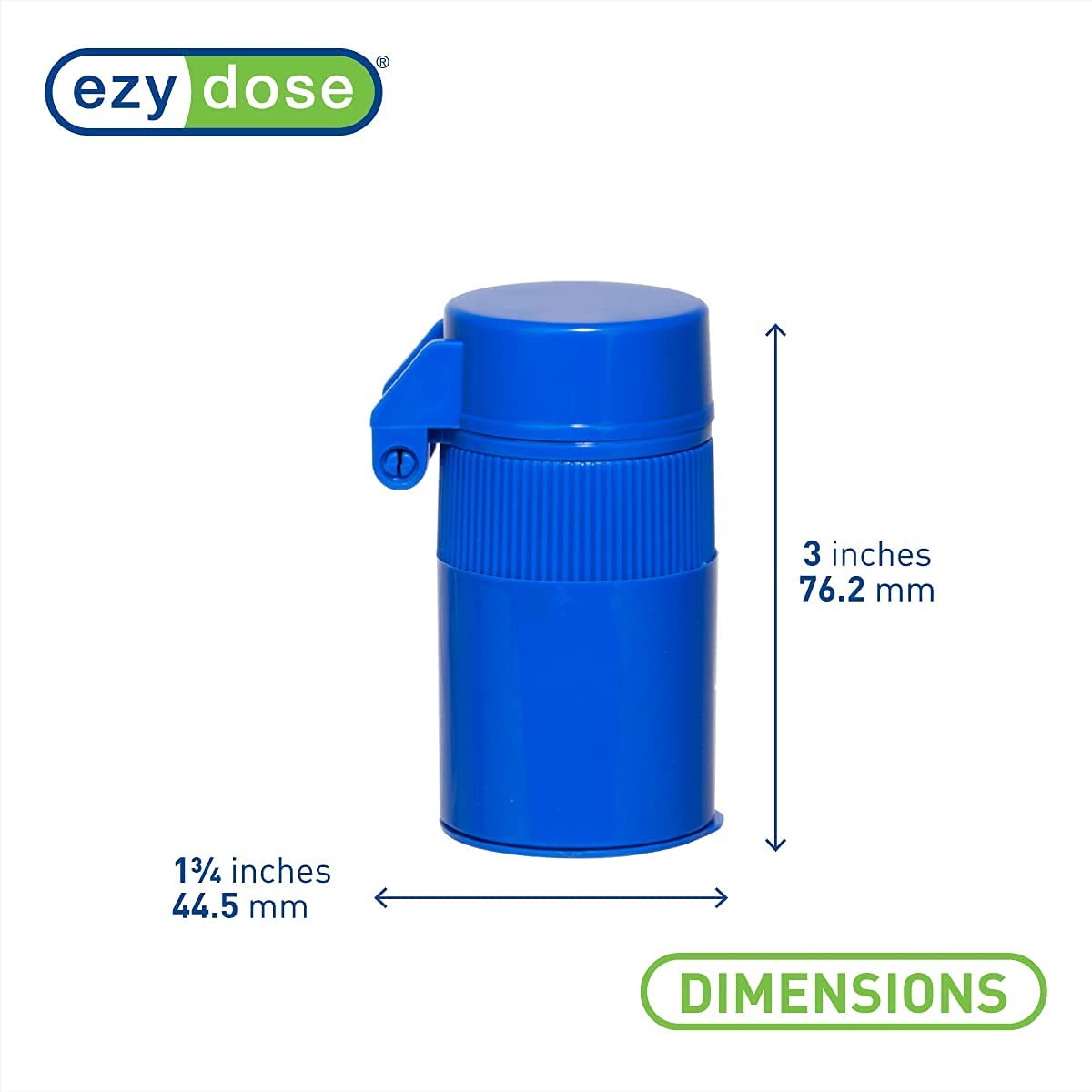 EZY DOSE 3 Compartment Pill Crusher, Cutter and Grinder, Daily Usage, Safely Cut Pills, Vitamins, Tablets, Accurate and Easy Cutting, Stainless Steel Blade, Removable Drinking Cup, Blue, BPA Free - Image 2