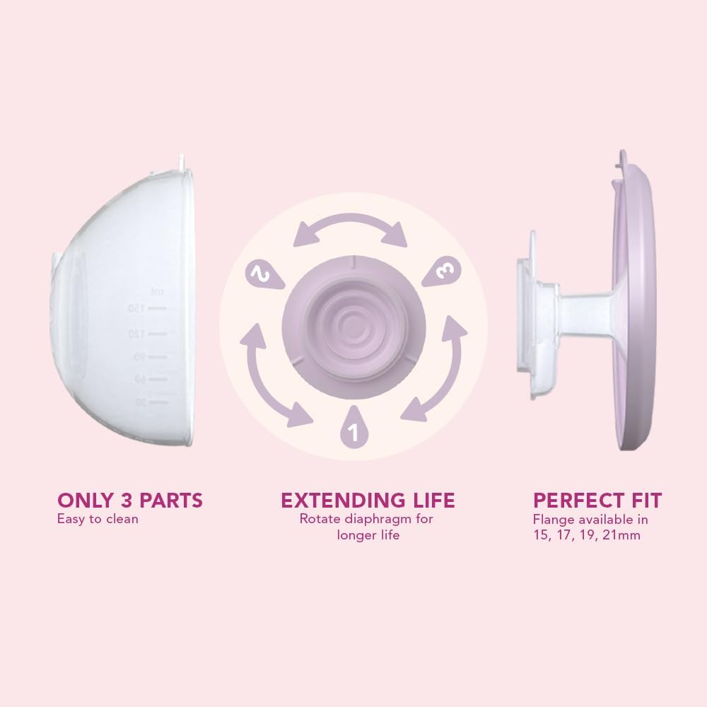 Rumble Tuff Slim Cups Wearable Collection Cups 24mm for Electric Pumps | Fits Most Electric Breast Pumps, BPA Free, Leak Resistant, Hands Free Pumping, Soft Silicone, Includes Inserts - Image 4