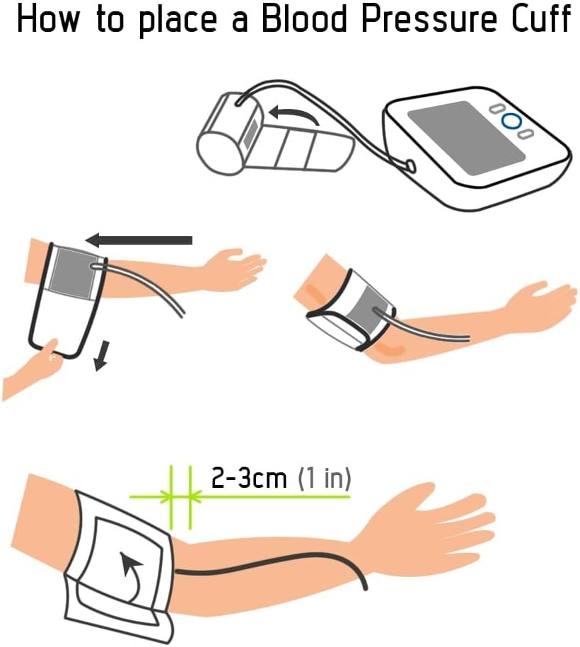 Paramed Blood Pressure Monitor - Bp Machine - Automatic Upper Arm Blood Pressure Cuff 8.7-16.5 inches - Large LCD Display 120 Sets Memory - Device Bag & Batteries Included - Image 9