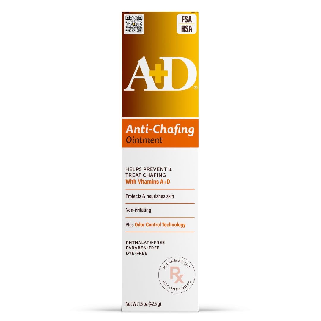 A+D Anti-Chafing Ointment – Helps protect & treat skin irritation from friction or chafing, with odor control technology, pharmacist recommended and non-irritating – 1.5 oz | Helps Protect and Treat Skin Irritation from Friction or Chafing, Odor Control Technology, Non-Irritating