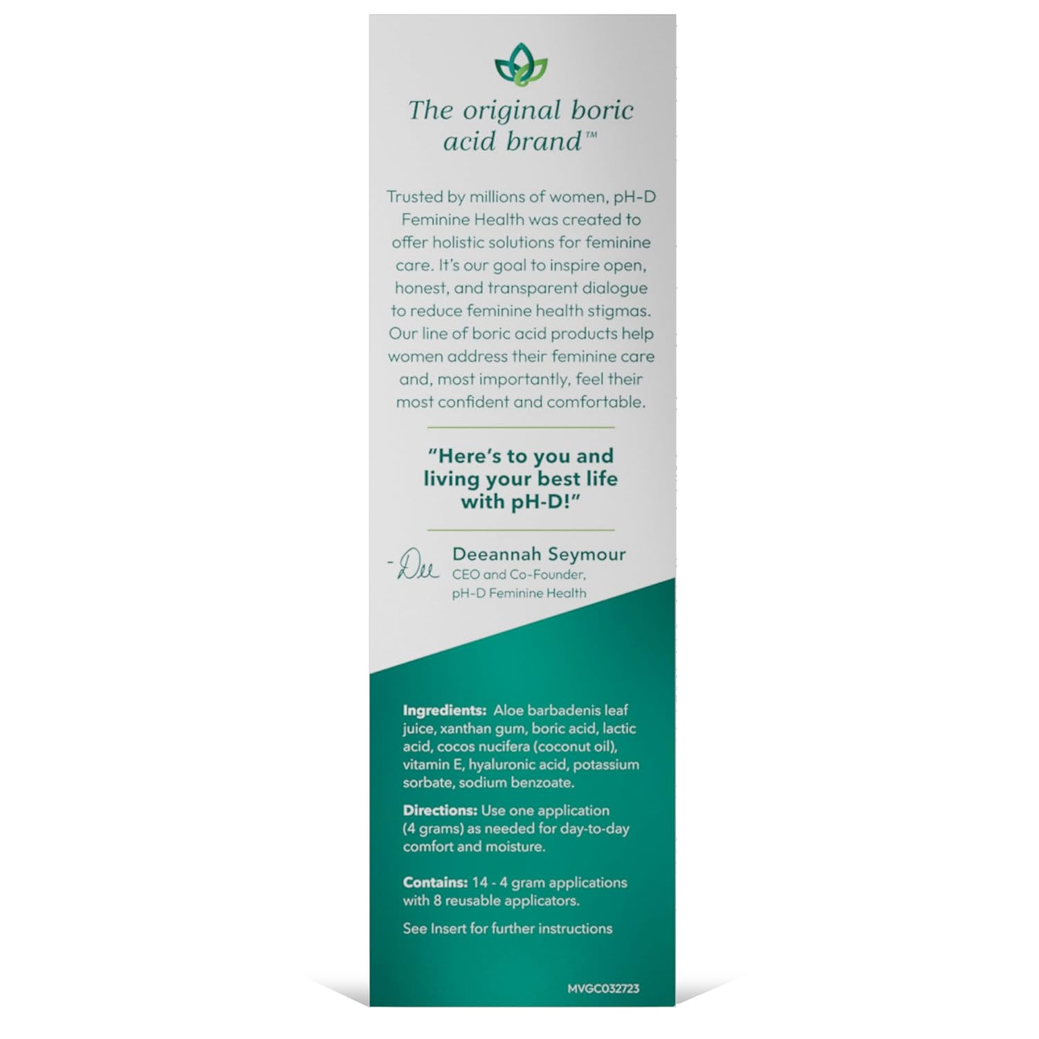 pH-D Feminine Health Moisturizing Vaginal Gel, 2 Fl Oz, 14 Applications | Hyaluronic Acid, Aloe & Vitamin E, pH Balanced, Vegan, No Added Parabens, Made in USA - Image 7