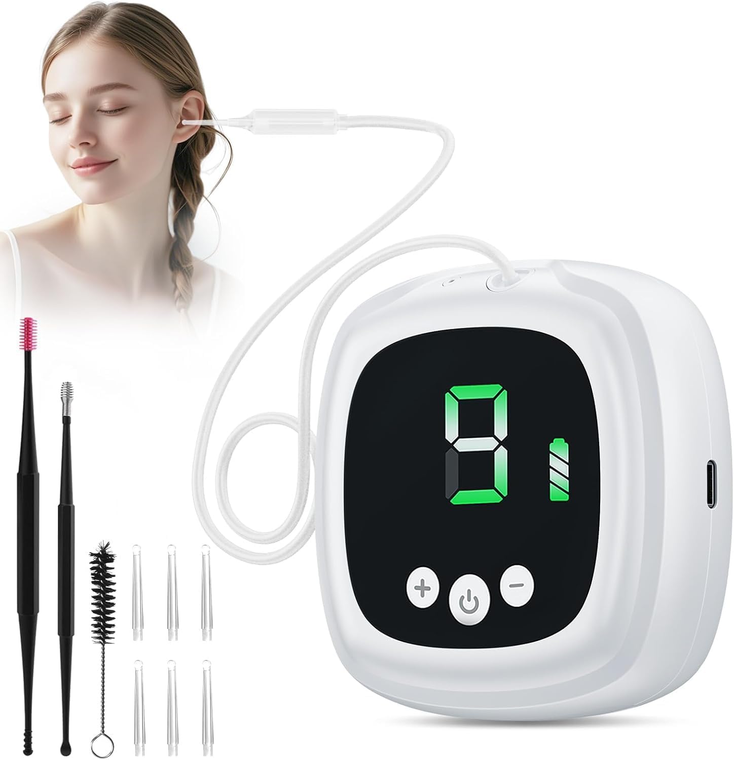 Ear Vacuum Wax Remover with 9‑Level Adjustable Strong Suction | Electric Earwax Removal Kit USB Rechargeable Ear Suction Vacuum Tool, Safe Ear Wax Cleaner for Adults, Children & Kids - Image 7