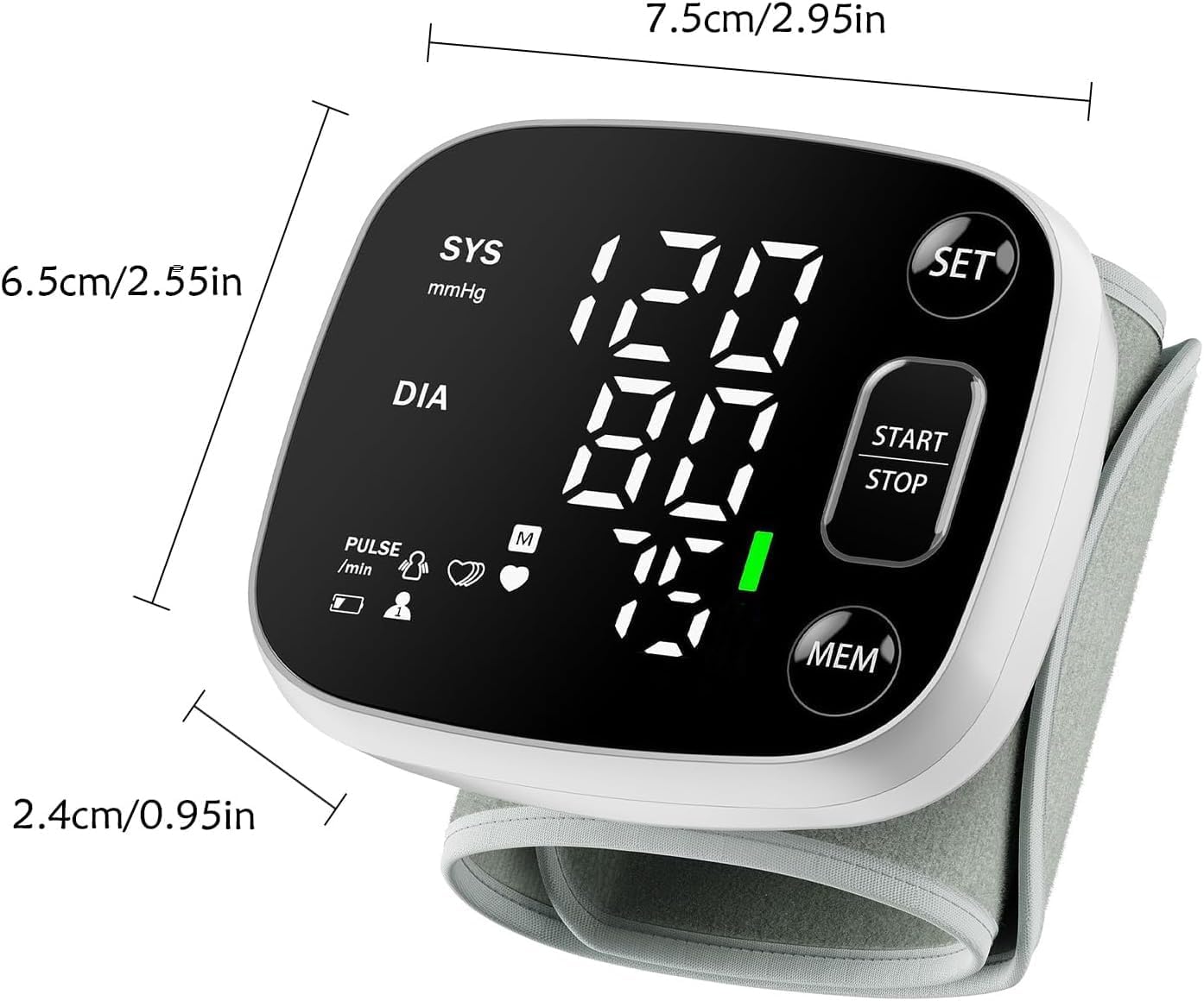 Oklar Wrist Blood Pressure Monitor, FDA Cleared Rechargeable BP Machine | For Home Use, with Adjustable Cuff (4.92-8.46 Inches), 240 Reading Memory for 2 Users, Voice Broadcast, Storage Case Included - Image 8