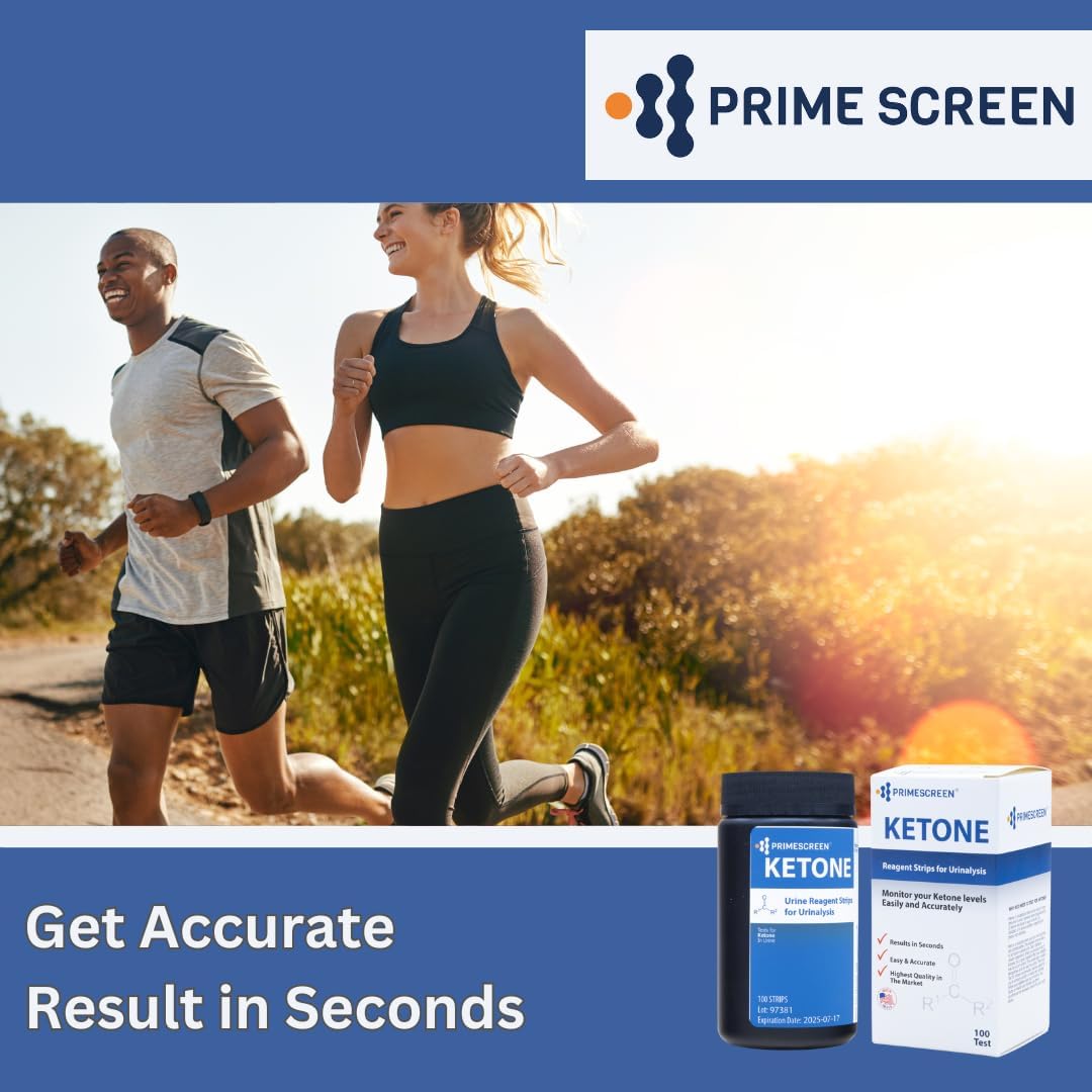 Prime Screen Ketone Test Strips: Testing Ketosis based on your urine, 100 Ketone Urinalysis Tester Strips - Image 3