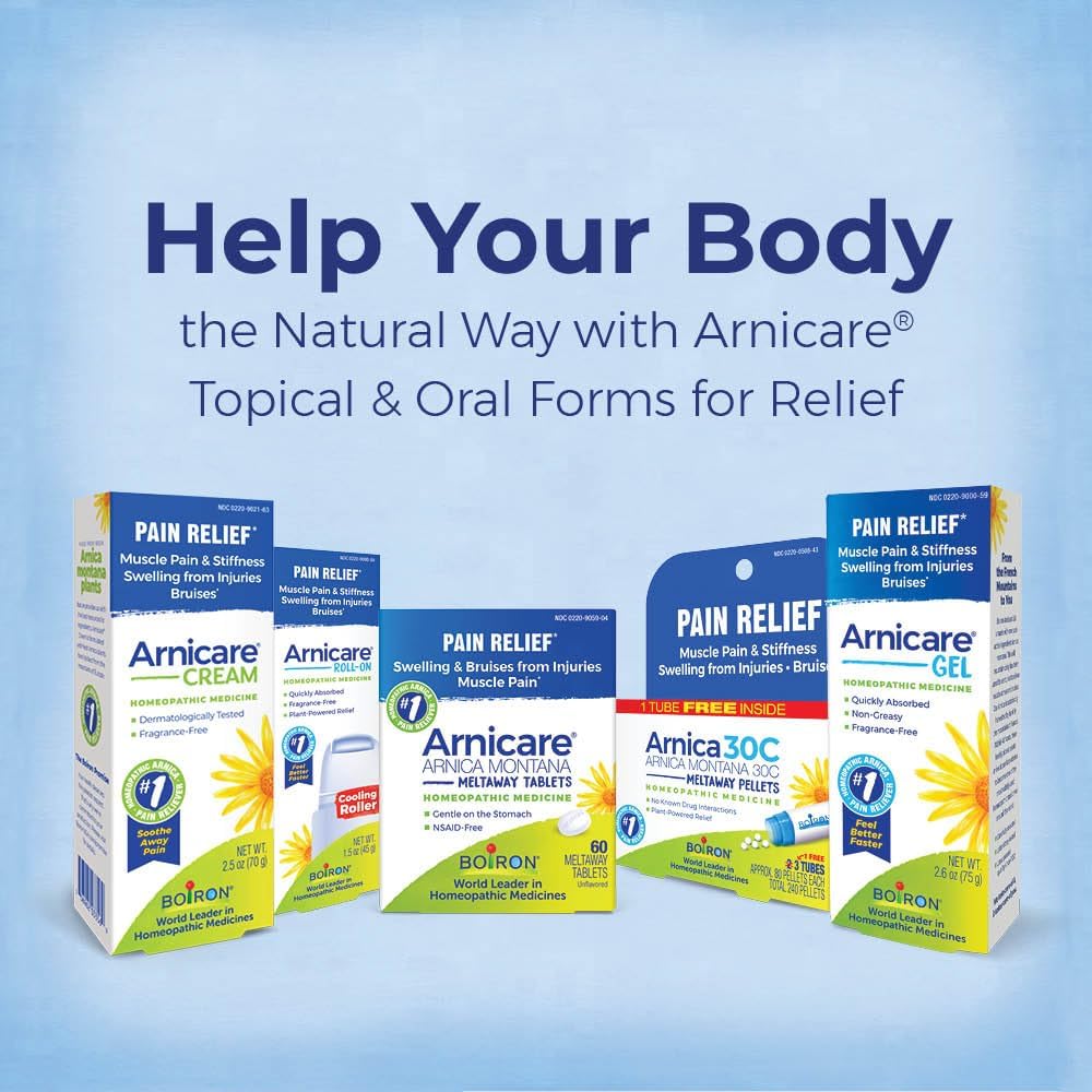 Boiron Arnicare Gel for Relief of Joint Pain, Muscle Pain, Muscle Soreness, and Swelling from Bruises or Injury - Non-greasy and Fragrance-Free - 2.6 oz - Image 8