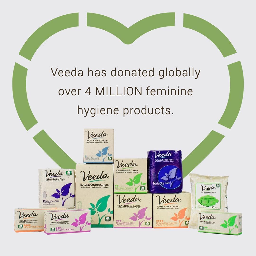 Veeda 100% Natural Cotton Tampons - Regular Absorbency with Leak Proof Protection - Compact BPA-Free Applicator - Unscented & Free from Chlorine, Toxin - 96 Count - Image 10
