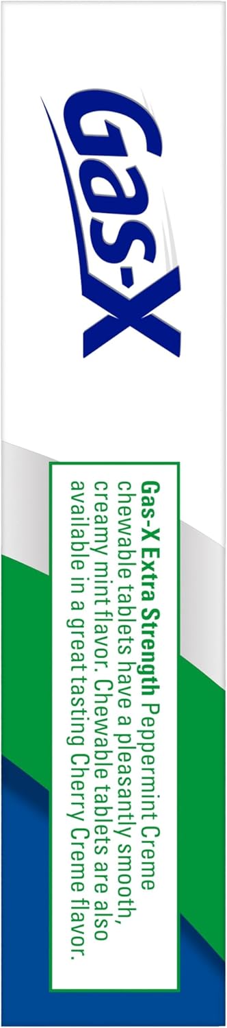 Gas-X Extra Strength Chewable Tablets, Gas Relief, Peppermint Crème, 18 Ct | Simethicone 125mg Extra Strength Chewable Tablets, Fast Gas and Bloating Relief, GLP-1 Support - Image 12