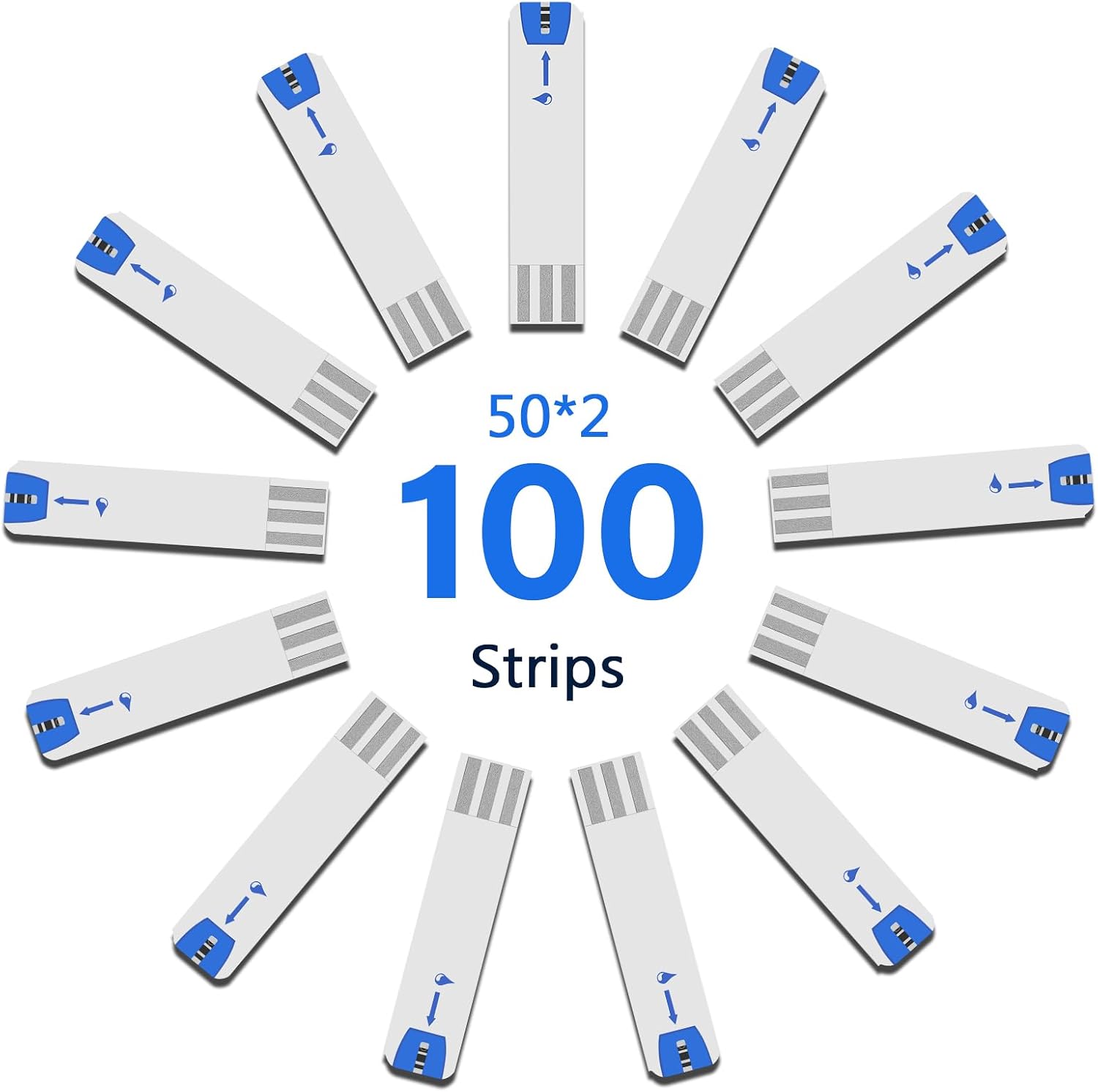 Glucose Test Strips 100 Count Blood Sugar Test Strip Used with Pro Comfort Glucose Monitor Only No Coding Design - Image 3