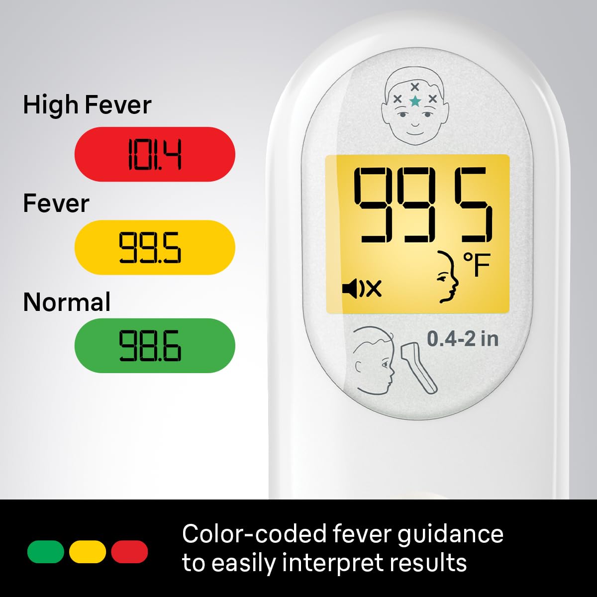 Braun No Touch 3-in-1 Thermometer for Adults, Kids, Babies | Measure Forehead, Liquid, Food Temps, Adult & Baby Thermometer, Professional Accuracy, Color Coded Fever Guidance - Image 4