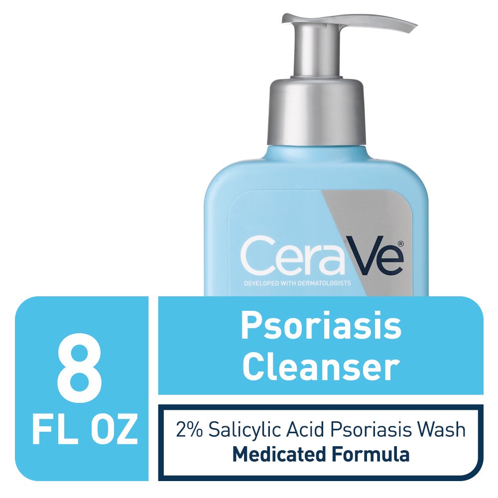CeraVe Psoriasis Cleanser with Salicylic Acid and Lactic Acid, 8oz | Helps Relieve Dry Skin Itch and Gently Exfoliate with Salicylic Acid & Lactic Acid, Fragrance-Free, Allergy-Tested Body Wash - Image 2