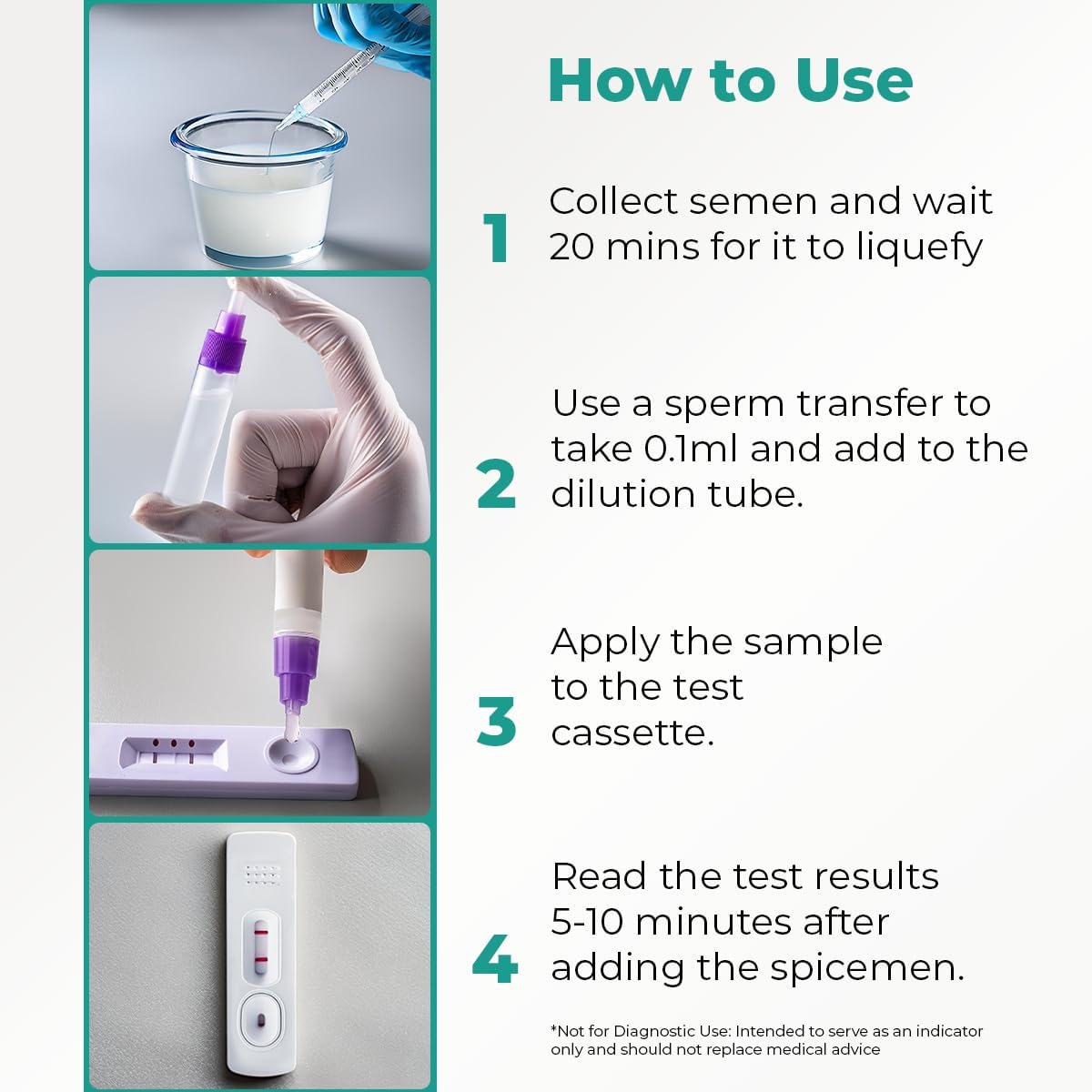 2-Pack Male Fertility Test - At-Home Sperm Count & Analysis Kit | Check Normal or Low Sperm Count, Fast, Private, Easy to use, Accurate At-Home Analysis, No Labs Visit - Image 4