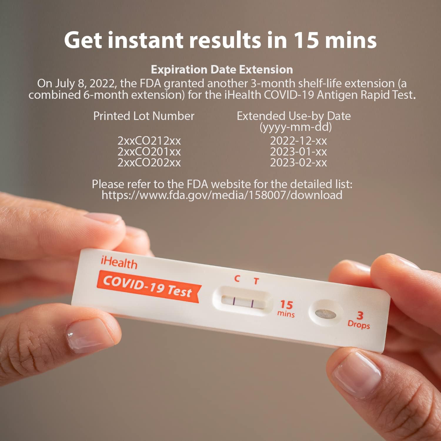 iHealth COVID-19 Antigen Rapid Home Test, 2 Tests, FDA Authorized OTC | at-Home Self Test, Results in 15 Minutes with Non-invasive Nasal Swab, Easy to Use & No Discomfort, for ages 2 and up - Image 2