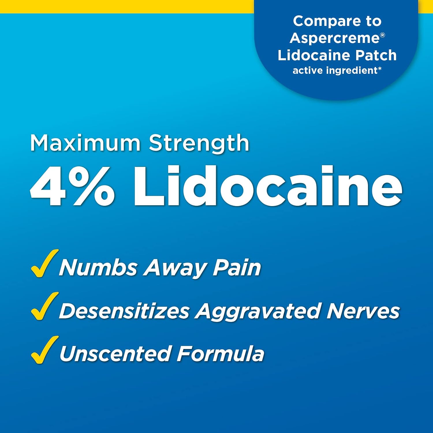 Amazon Basic Care Maximum Strength OTC Pain Relief , 4% Lidocaine Patch, 3.9” x 5.5”, 15-Count Box (Previously HealthWise) - Image 4