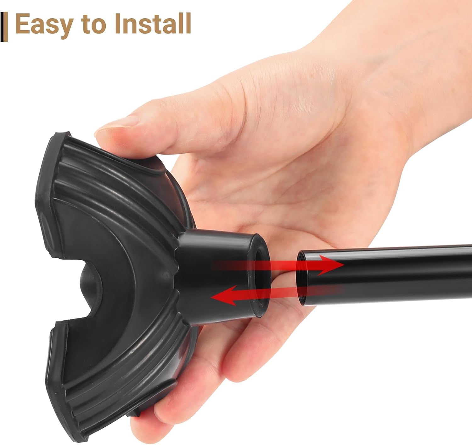 Dotday 2 Pack Cane Tips for Stability, Self Standing Cane Base Replacement | for Most Walking Canes, Walking Sticks, Folding Canes, Non-Slip Rubber Quad Cane Tip, Heavy Duty 4 Prong Rubber Cane Foot Pad - Image 5