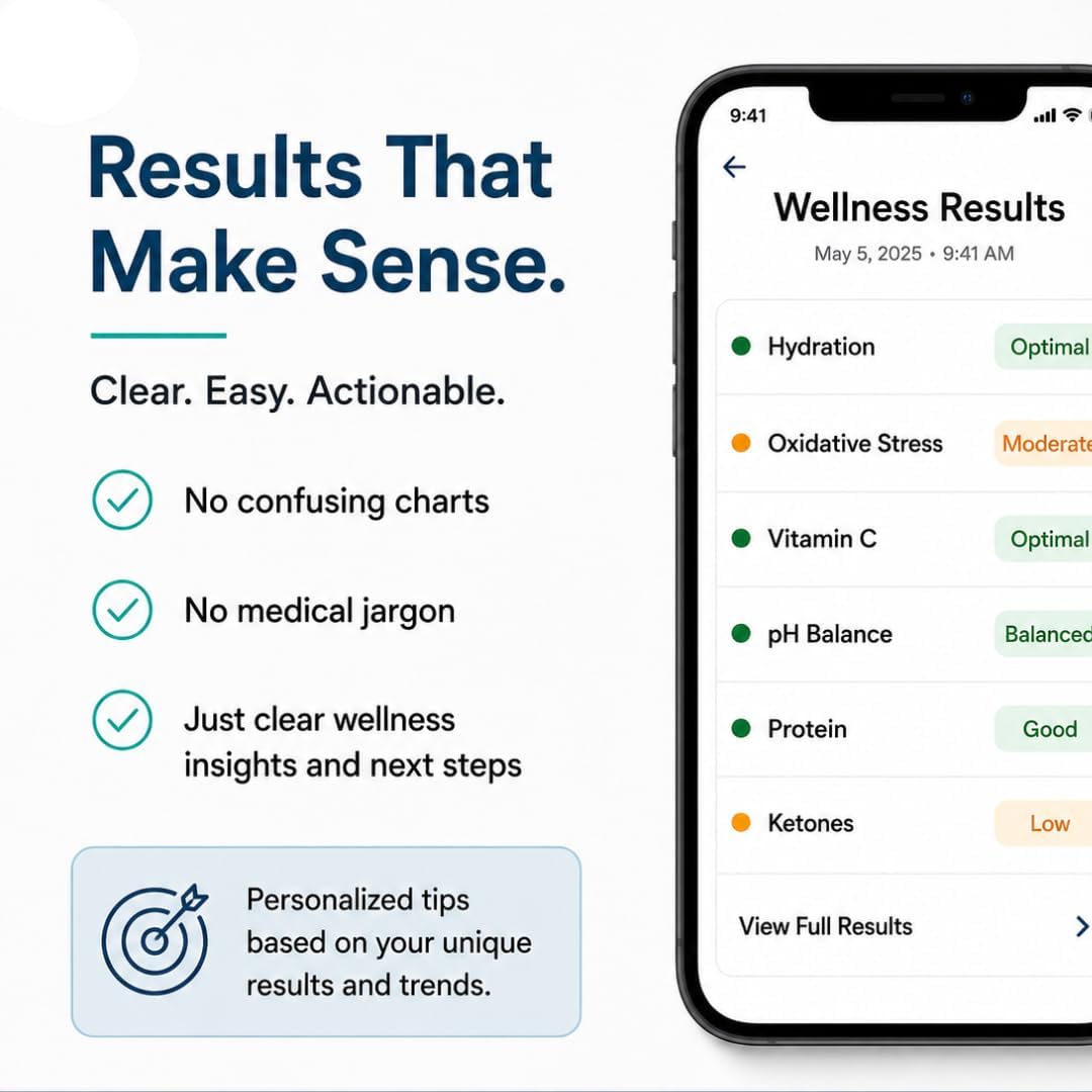 Wellness At-Home Test Kit - 12 biomarkers- 16 Tests-Ketones, Hydration, pH- Urine Test, no Blood, no Mess, Free App, no Labs - Image 4