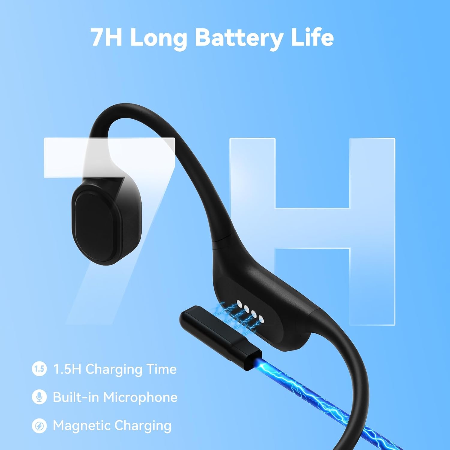 Soft Liquid Silicone Bone Conduction Swimming Headphones Underwater,IPX8 Waterproof Earbuds,Open Ear Swim Headphone with Skin-Friendly Silicone/Built-in 32G MP3-Player Earphones for Swim-Dark Black - Image 7