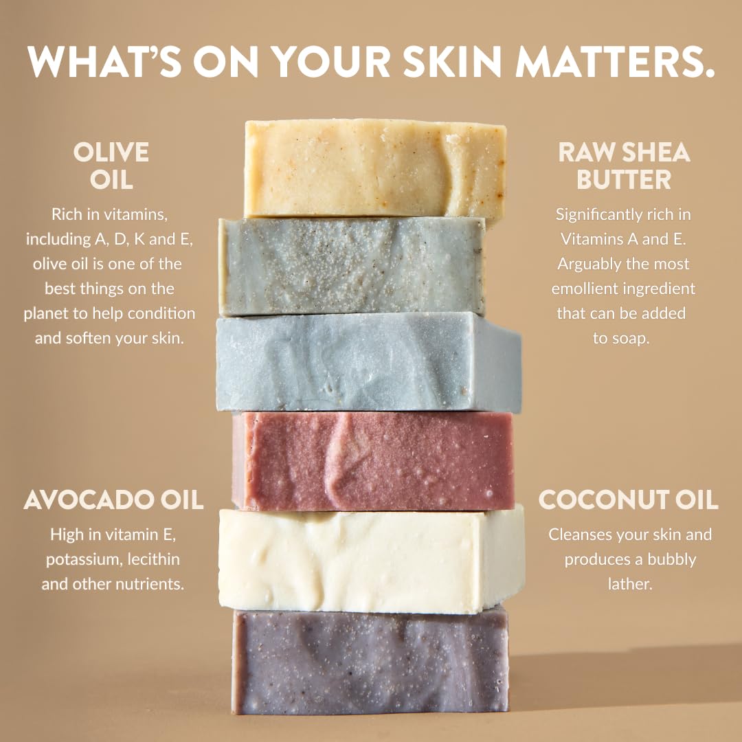 Crate 61 Organics, Handmade in Canada, Plant Based Cold Process Natural Bar Soap, With Premium Essential Oils, Dry Skin, Pack of 6 (Citrus) - Image 5