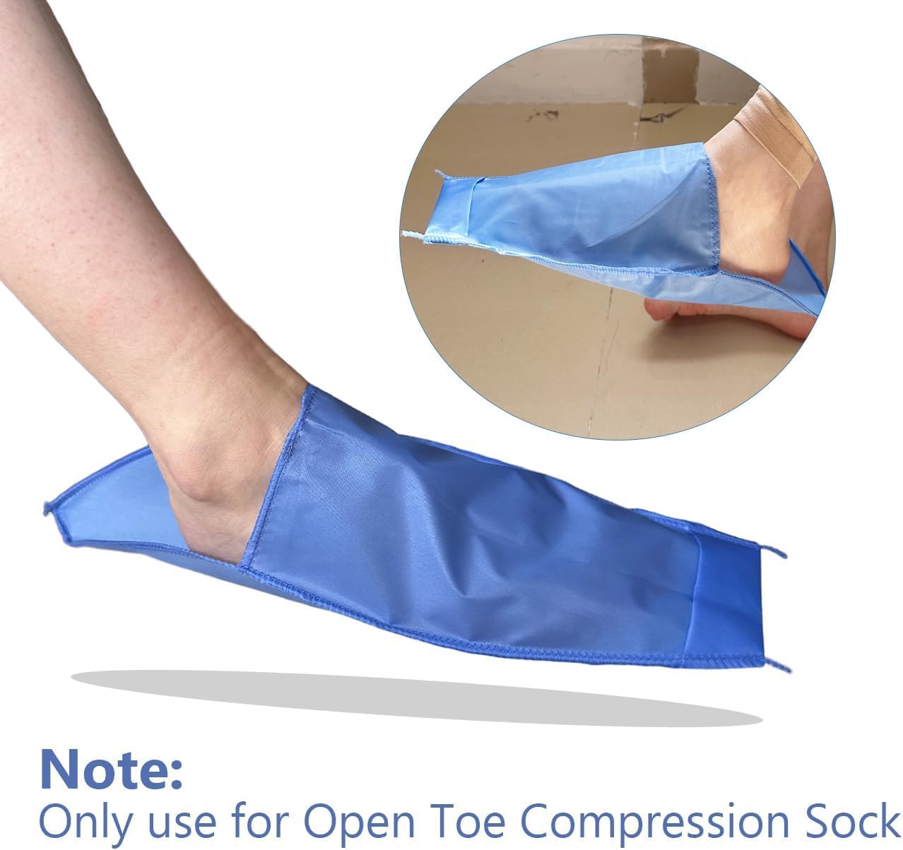 Open Toe Compression Sock Aid for Easy Slide - Slip Stocking Applicator to Help Assist Put On for Elderly, Disabled, Pregnant, 2 Pcs (Blue) - Image 5