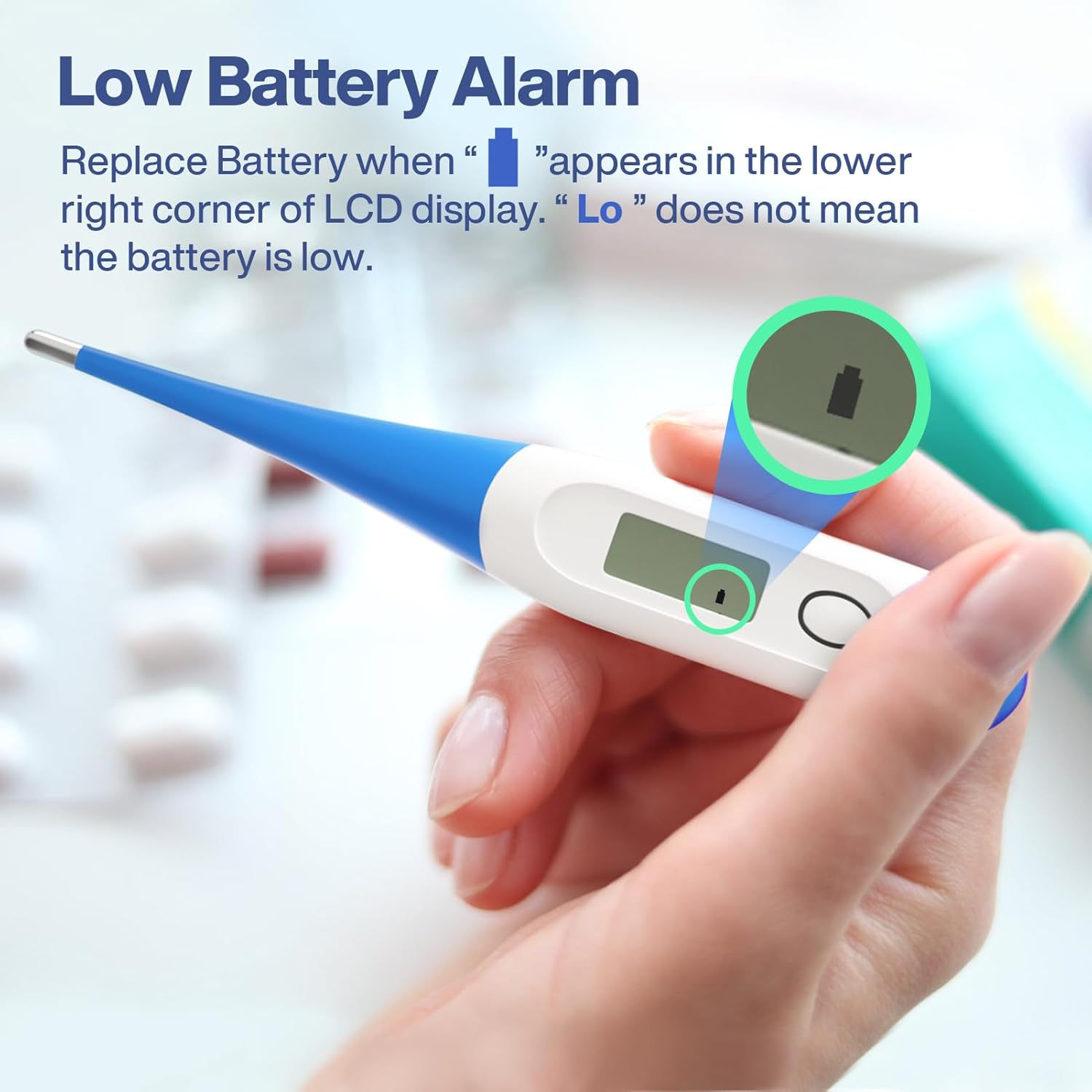 Boncare 10 Seconds Oral Thermometer for Adults and Kids, Light Blue | Accurate & Safe, Rectal Digital Thermometer for Baby, Fever Alarm - Image 7