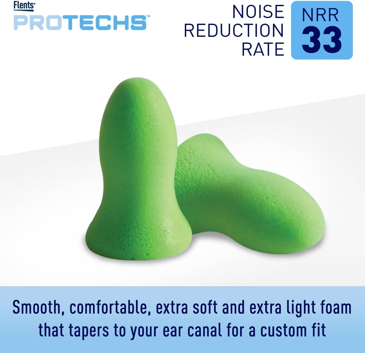 Flents Protechs Quiet Contour Foam Ear Plugs, NRR 33, 10 Pair, Green | Reusable Foam Ear Plugs for Sleeping, Snoring, Loud Noise, Traveling, Concerts, Construction, Studying, Work & Shooting - Image 3