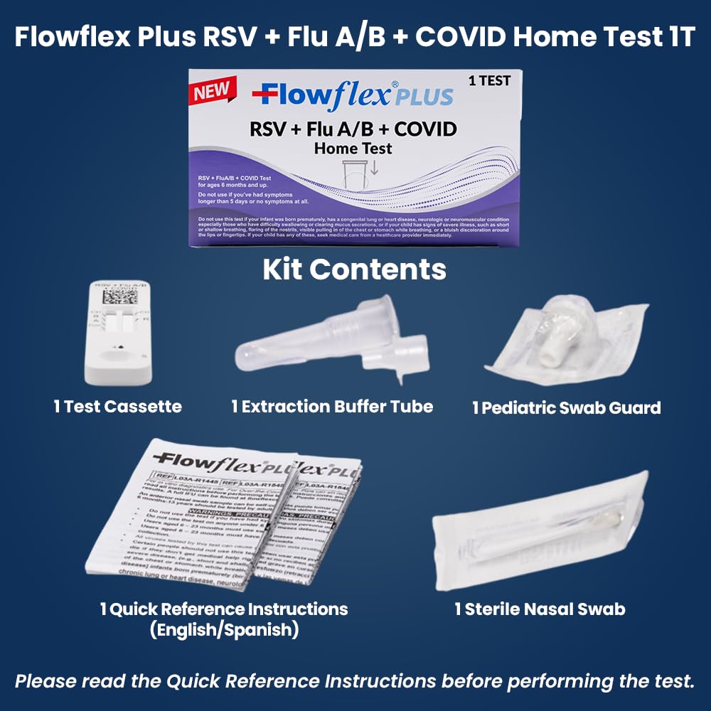 Flowflex Plus RSV + Flu A/B + COVID Home Test (1 Test) | 4-in-1 Home Test Kit, Rapid Results in 15 Minutes, OTC At-Home Antigen Test for Adults & Children - Image 7