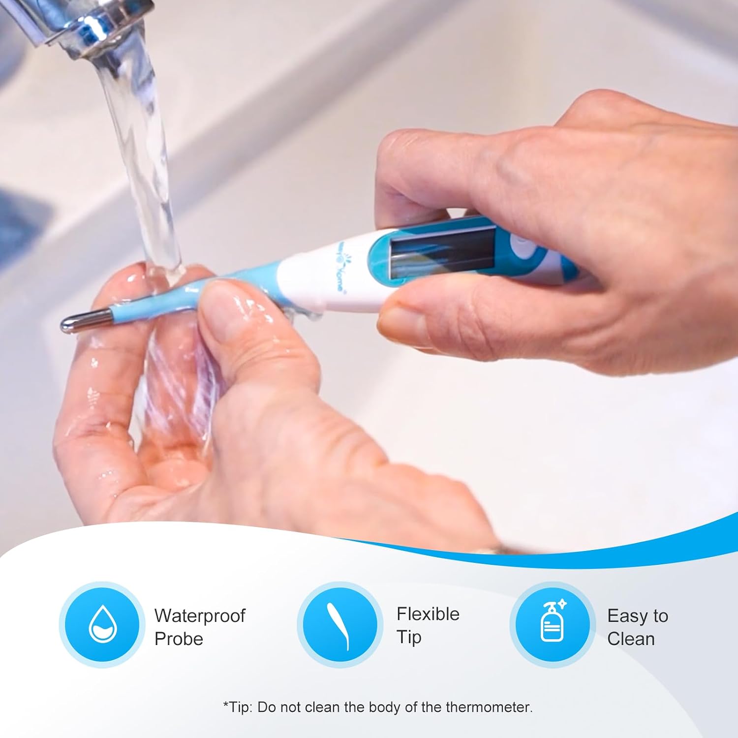 Easy@Home Digital Basal Thermometer for Ovulation: Backlight LCD Display 1/100th Degree High Precision BBT, Memory Recall, NOT Bluetooth Enabled – Scan Results with Premom Fertility Tracker App, Blue - Image 8