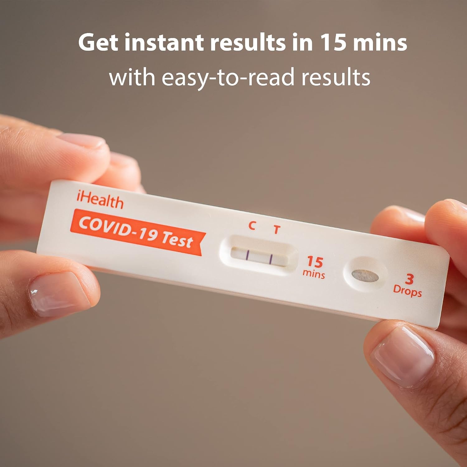 iHealth COVID-19 Antigen Rapid Home Test, 5 Tests, FDA Authorized OTC | at-Home Self Covid Test, Results in 15 Minutes with Non-invasive Nasal Swab, for ages 2 and up, easy to use - Image 2