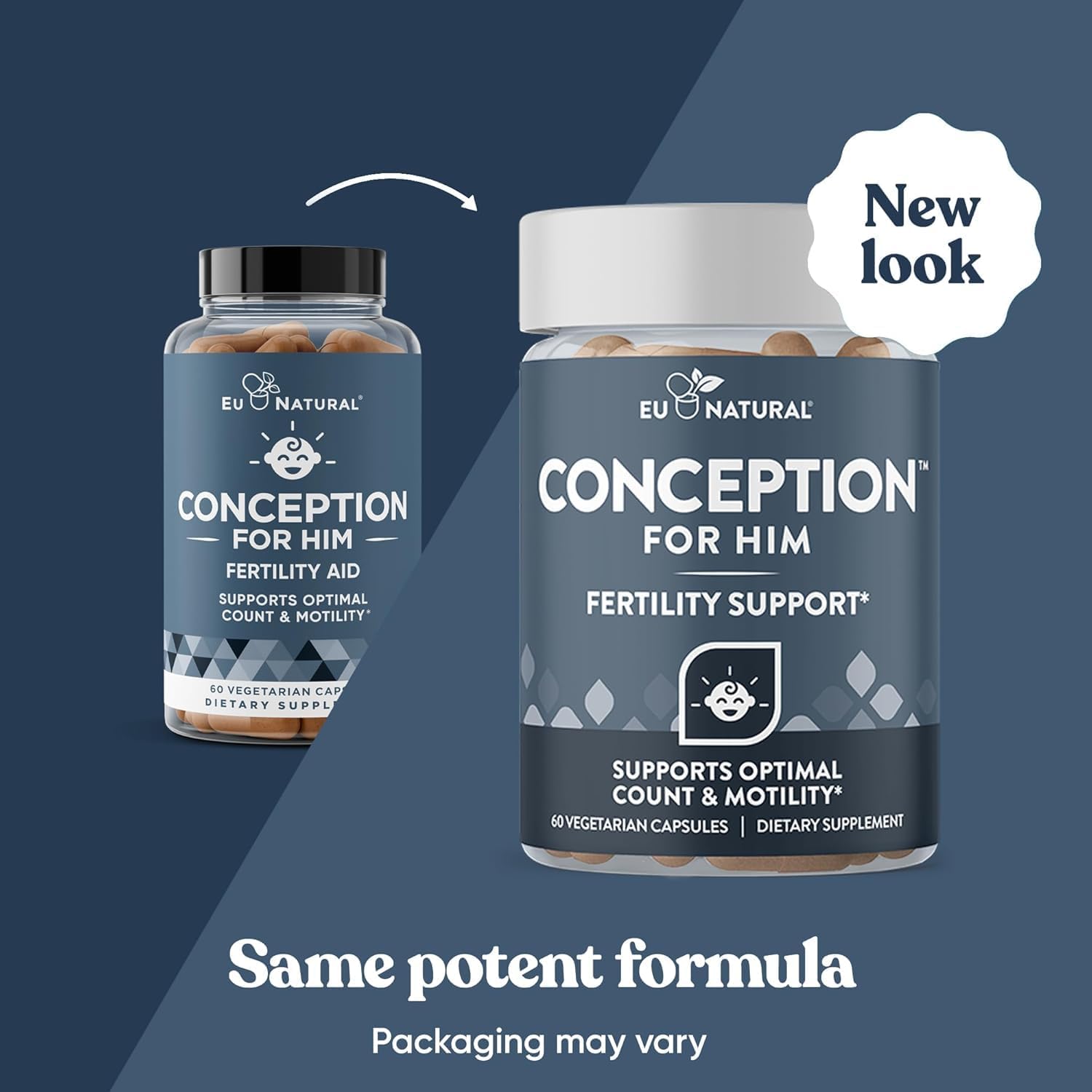Eu Natural Conception for Him, Male Fertility Supplements,120 Veg Capsules | Supports healthy sperm count, motility & strength with Ashwagandha, Folate & Zinc - Image 2