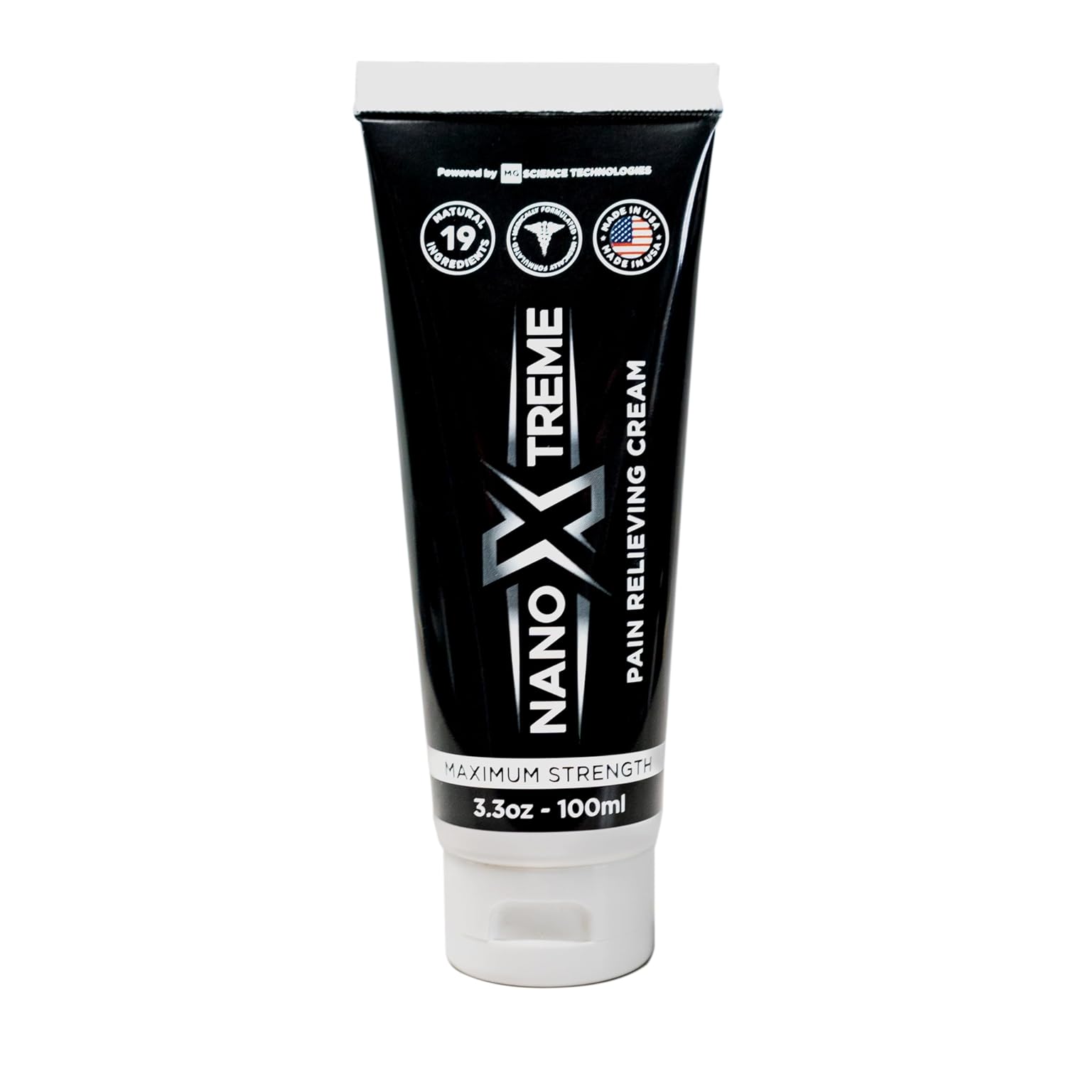 NANOXTREME Pain Relief Cream, 3.3oz Tube | Fast-Acting Topical for Muscle, Joint & Nerve, Deep-Absorbing, Long-Lasting Formula, Natural Ingredients, Cooling, USA Made