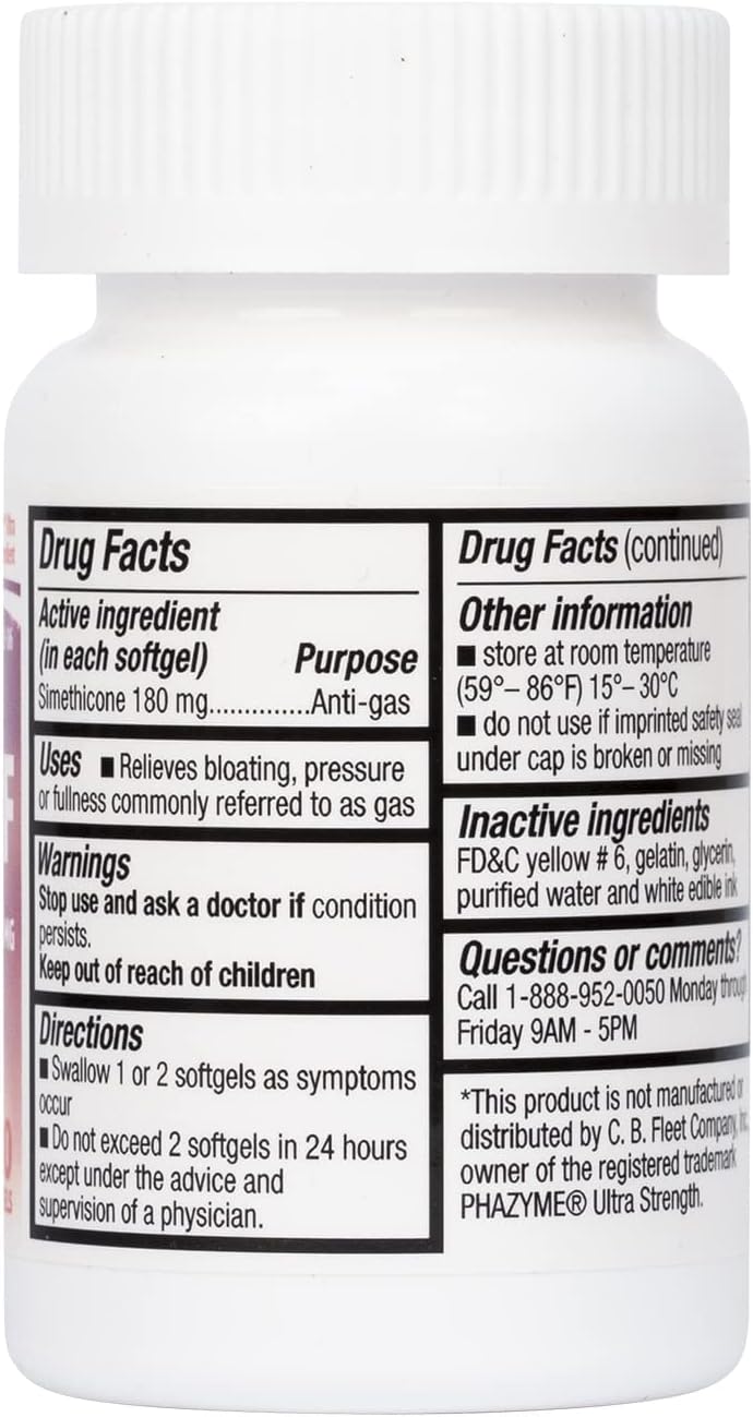 HealthA2Z® Gas Relief, Simethicone 180mg, Fast Acting Gas Relief, Bloating, Pressure, Stomach Discomfort, Anti Flatulence, 120 Softgels - Image 4