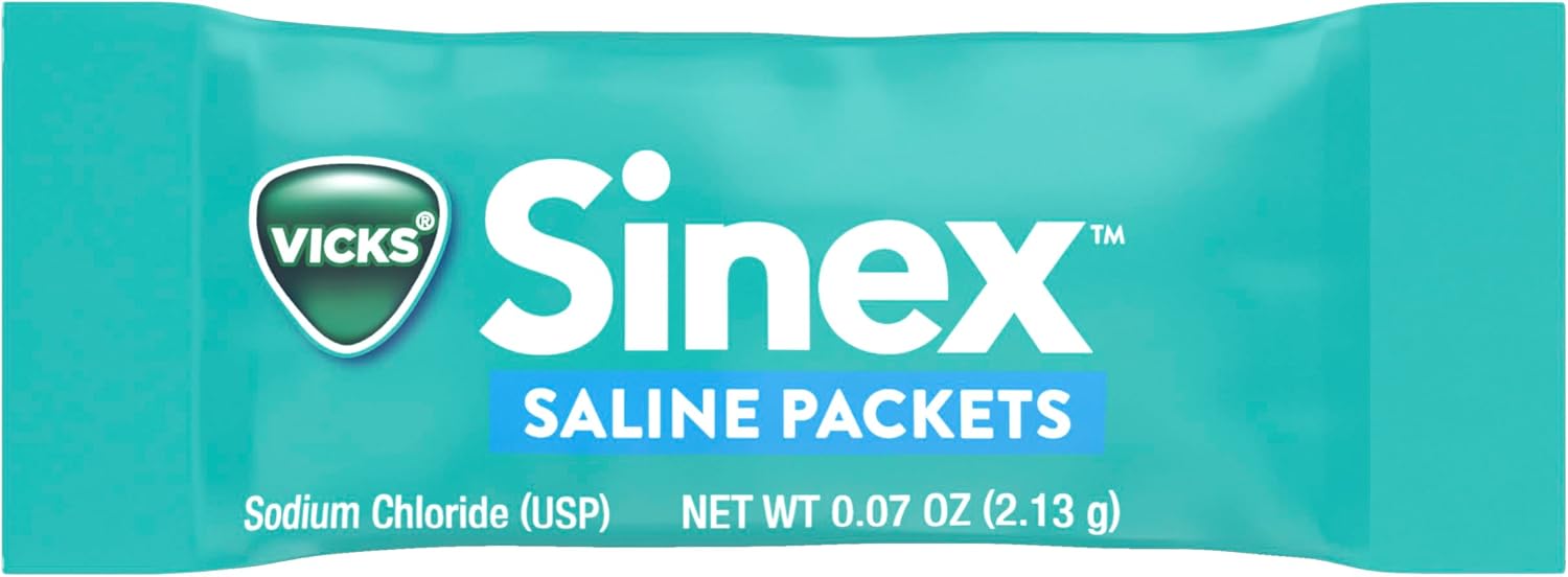 Vicks Sinex Saline Nasal Rinse Starter Kit, Drug Free Saline, Flush Out Mucus and Allergens, Fast & Effective Relief for Everyday Congestion from Sinus & Allergy, 1 Bottle + 30 Refill Packets - Image 14