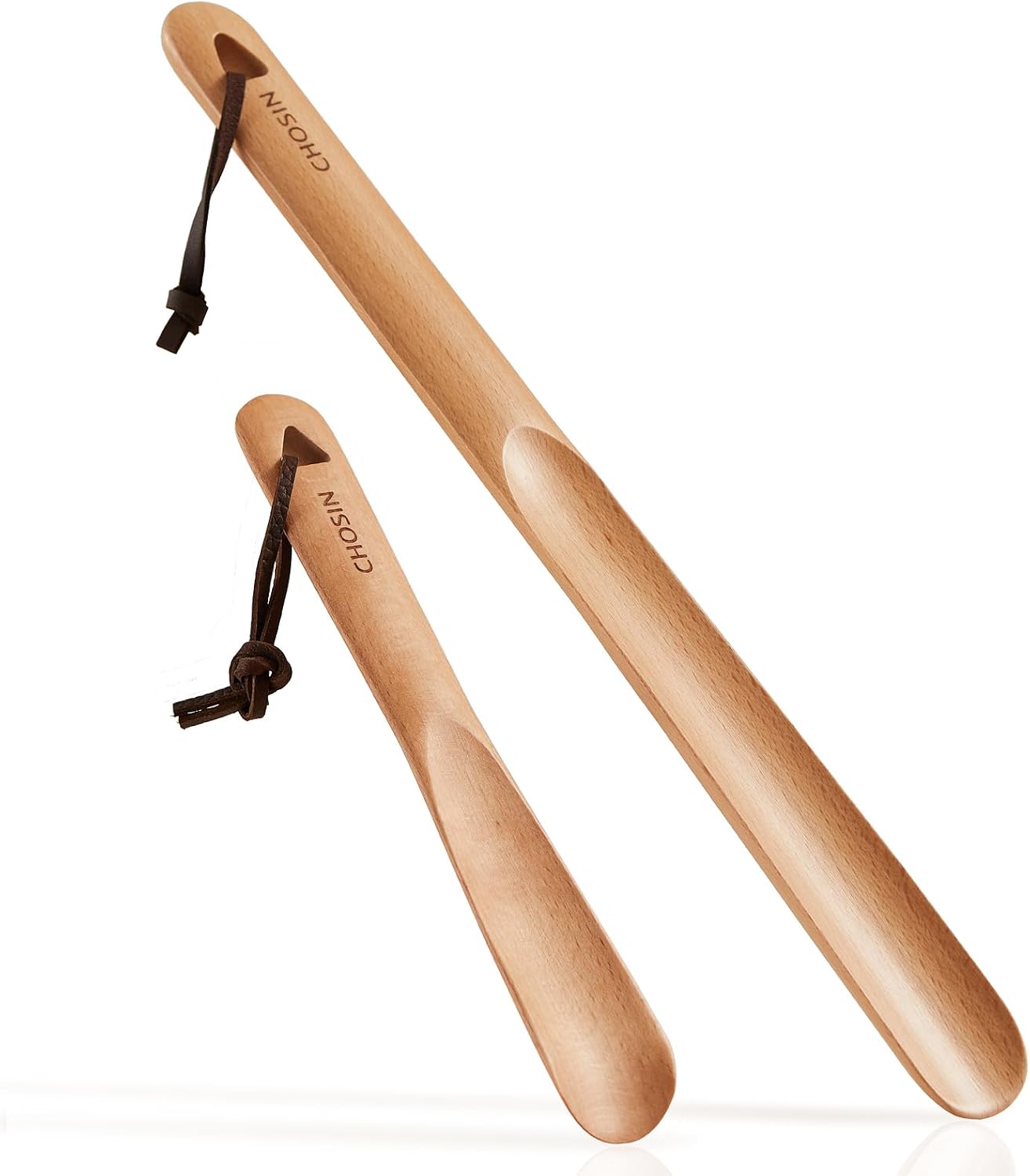 CHOSIN Shoe Horn Long Handle for Seniors Men Women, Small Shoe Spoon for Kids, 2pcs Boot Horn Shoe Helper for Home or Travel