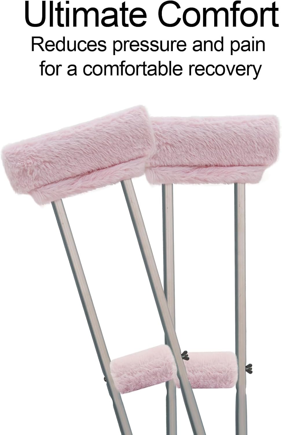 Crutches Padding Fuzzy Crutch Pads for Armpits and Hand Grips | Universal Crutch Fit, Soft Fluffy Cushions, Machine Washable, Underarm and Hand Grip Covers, Pink,crutch cover crutch pillows - Image 6