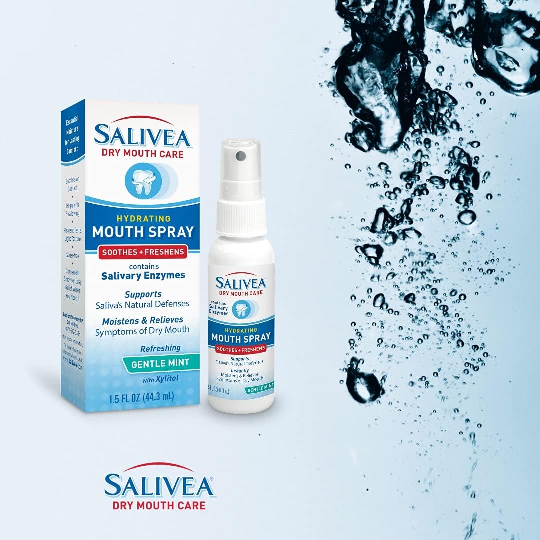 SALIVEA Soothing Dry Mouth Spray for Adults 250 Pumps Mint 1.5 oz Pack of 1 | Moisturizing saliva substitute with natural salivary enzymes aids daily oral care, mild formula for kids and adults - Image 4
