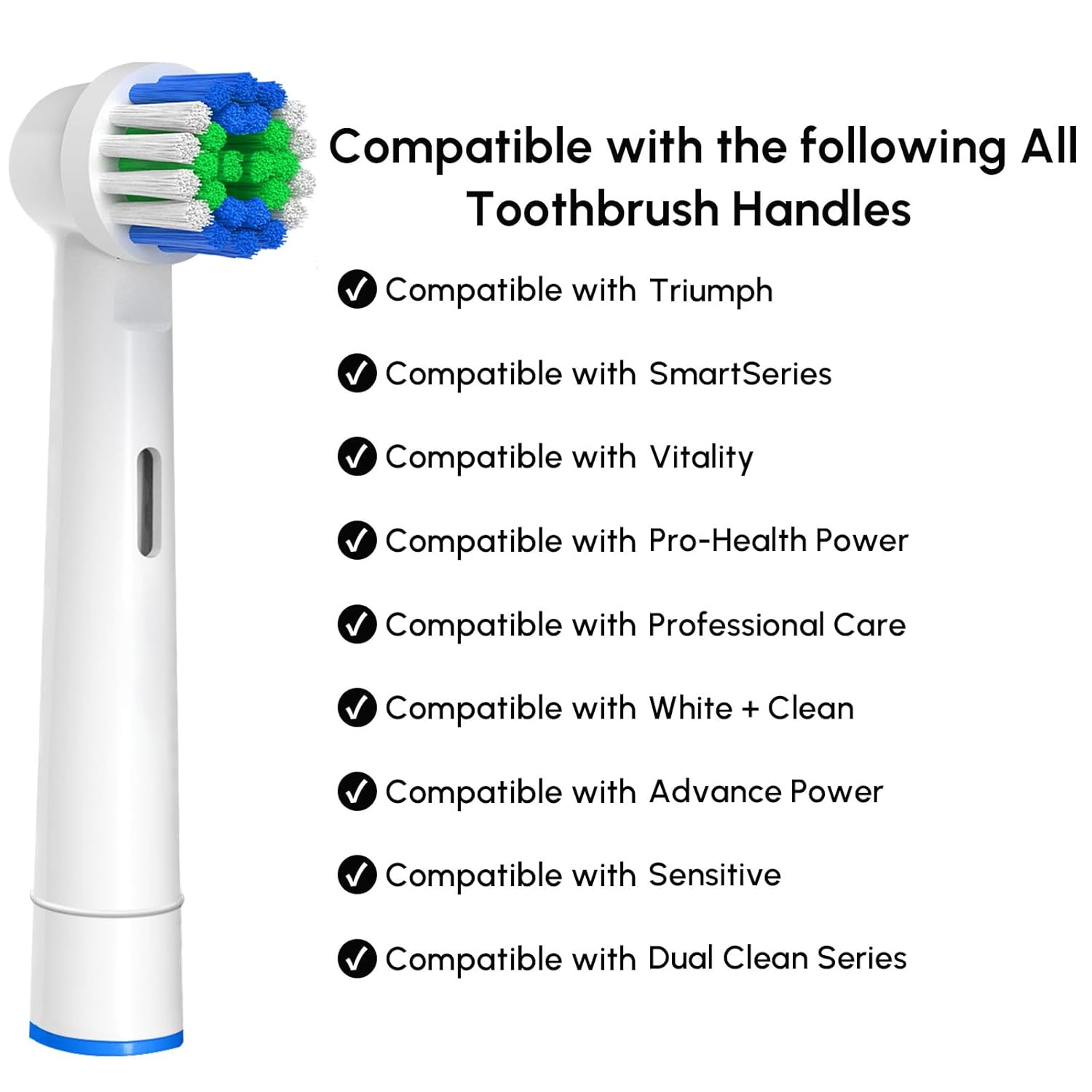 Replacement Toothbrush Heads Compatible with Oral B Braun, 12 Pcs | Professional Electric Toothbrush Brush Heads, Compatible with Oral B Replacement Heads Refill, 7000/Pro 1000/9600/500/3000 - Image 2