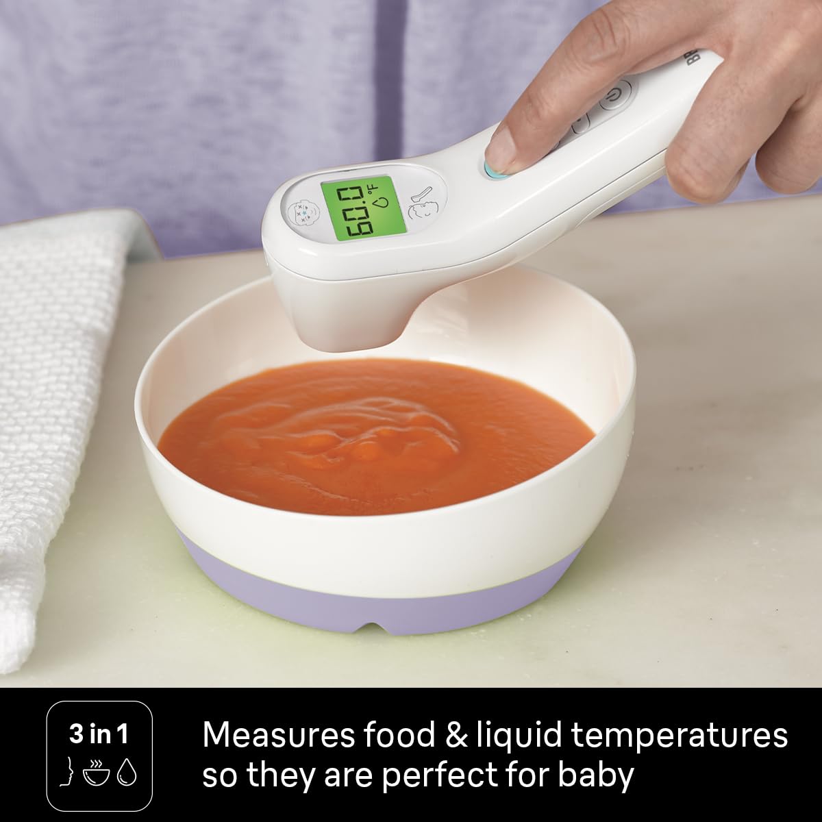 Braun No Touch 3-in-1 Thermometer for Adults, Kids, Babies | Measure Forehead, Liquid, Food Temps, Adult & Baby Thermometer, Professional Accuracy, Color Coded Fever Guidance - Image 3