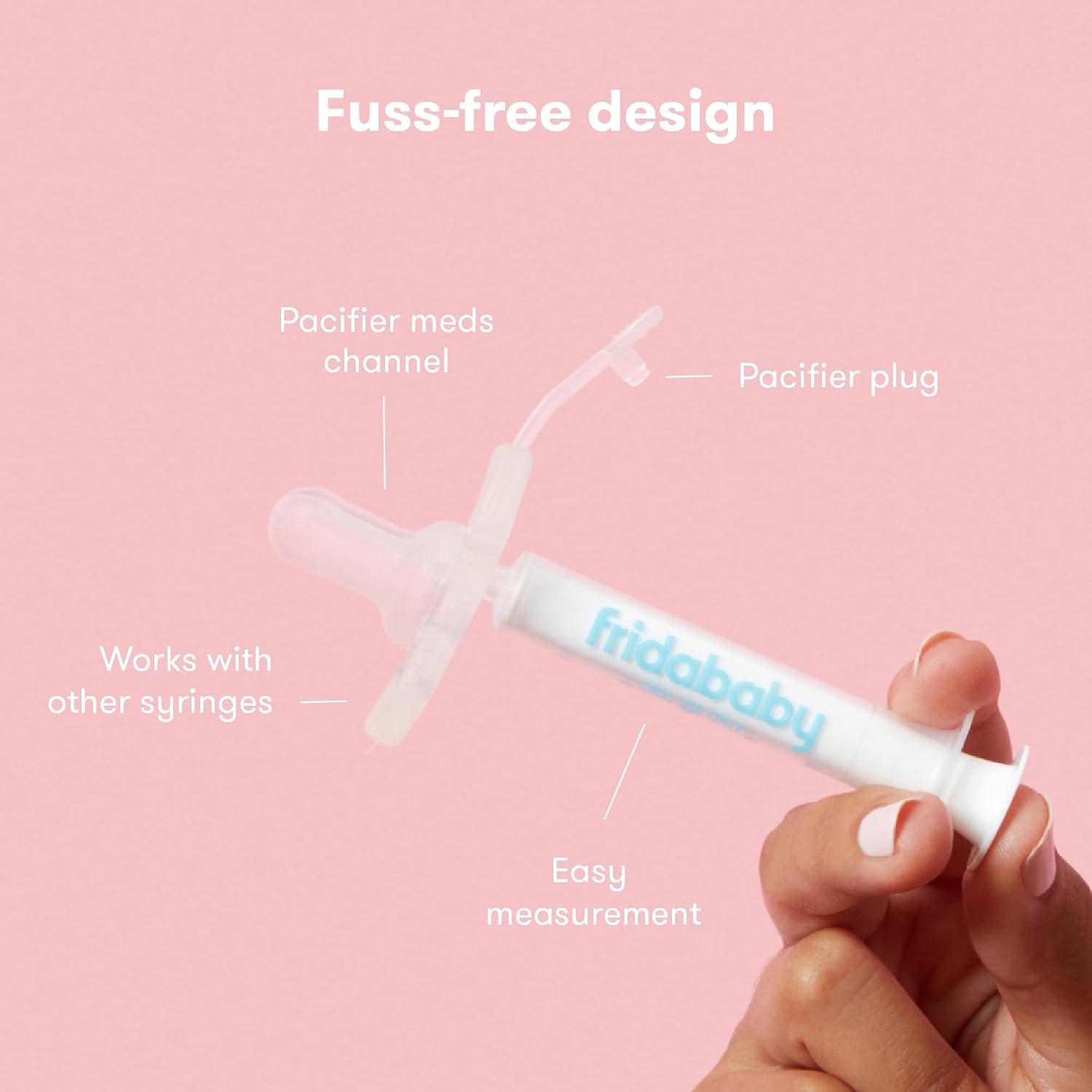 Frida Baby Medicine Pacifier Syringe, Accu-Dose Paci, Medi Frida, Fuss Free | Dispenser for Mess & Fuss Free Medicine Use, Baby-Safe Pacifier Design, Made in USA, Easy to Use - Image 4