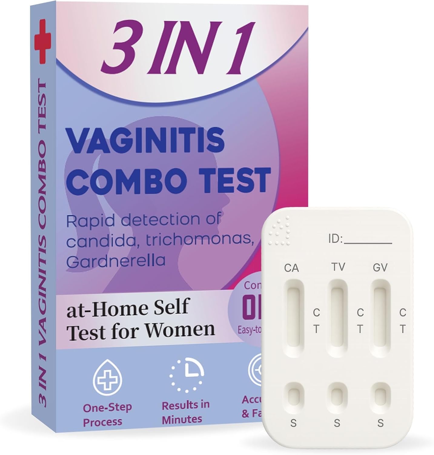 Vaginitis Test Kit, Rapid Screening for Common Vaginal Discomfort Causes – at-Home Self Test for Women – Fast, Easy & Accurate – 1 Test