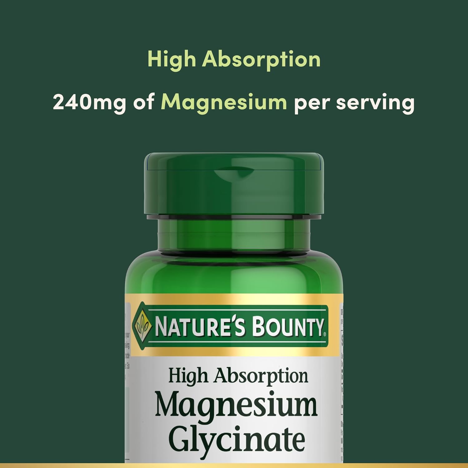 Nature’s Bounty High Absorption Magnesium Glycinate 240 mg for Supporting Muscle Relaxation and Bone, Heart & Nerve Health – Non-GMO, Gluten-Free, Vegetarian, 120 Count/60 Servings - Image 3