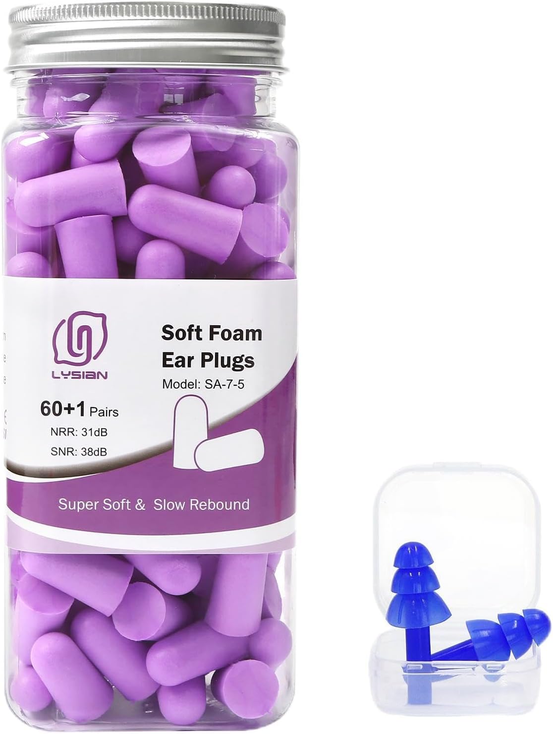 LYSIAN Foam Ear Plugs for Sleep, 60...